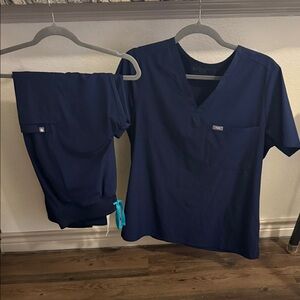 Figs Navy Blue Scrub Set